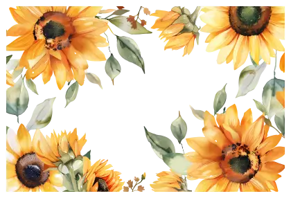 Beautiful Sunflower Floral Frame Illustration