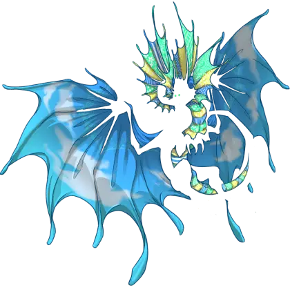 Fantasy Blue Dragon with Vibrant Wings