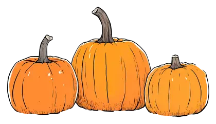 Orange Pumpkins for Halloween or Harvest Season