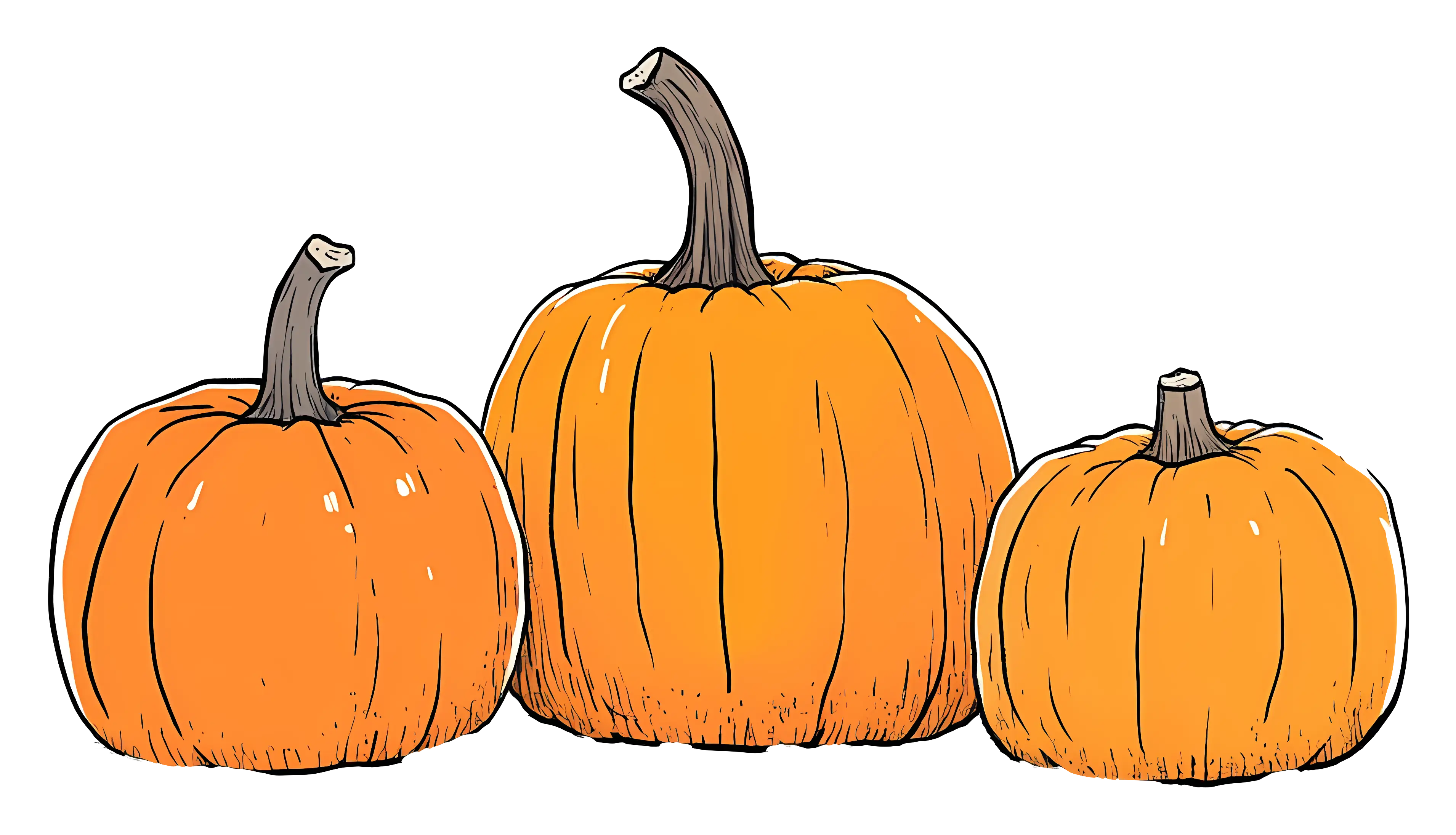 Orange Pumpkins for Halloween or Harvest Season