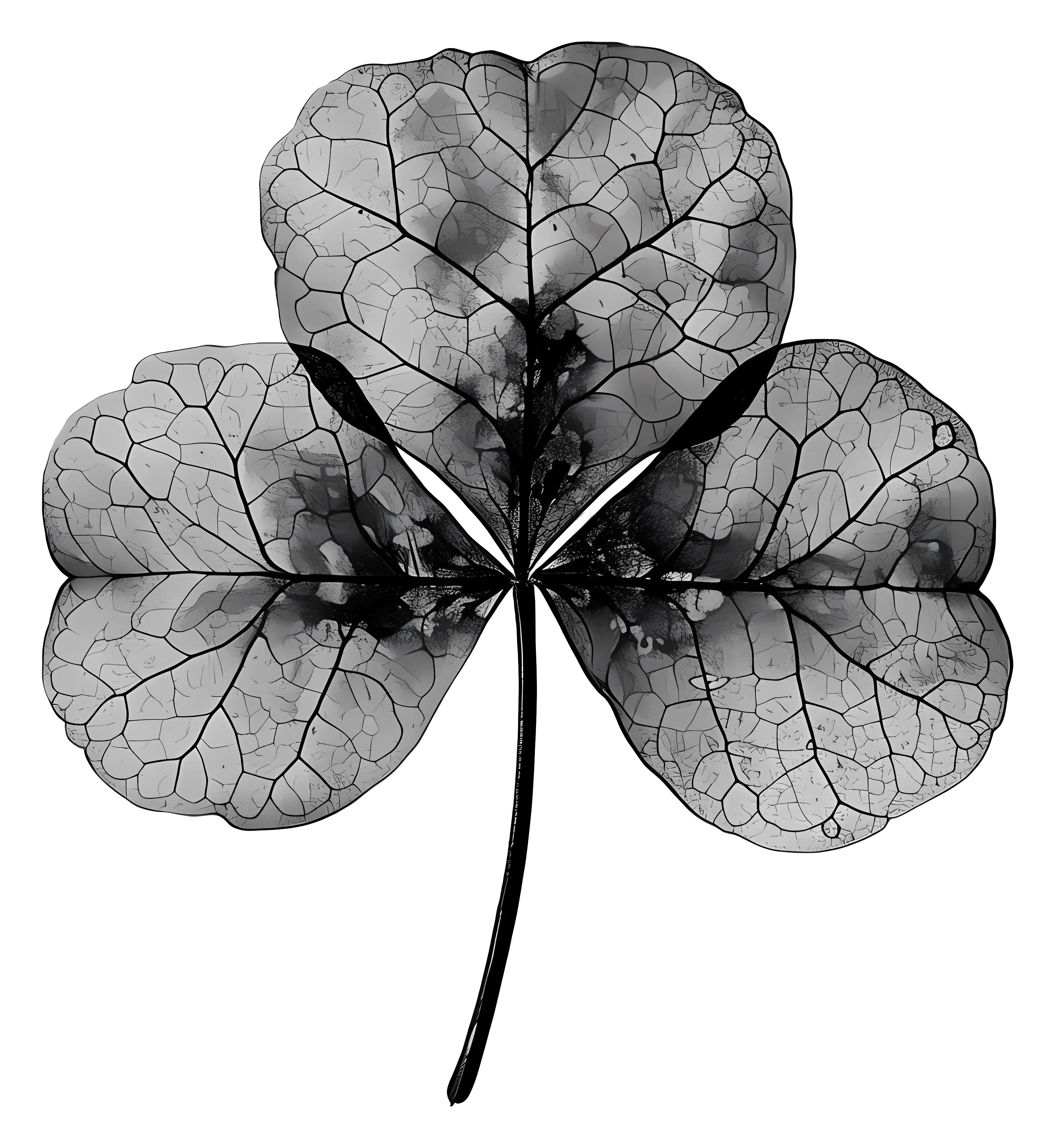 Artistic Black Leaf with Veins
