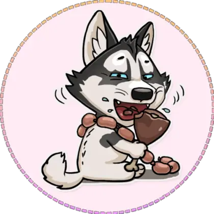 Cartoon Dog Eating Meat