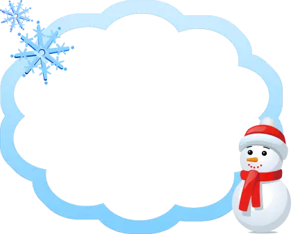Snowman with Scarf and Snowflakes