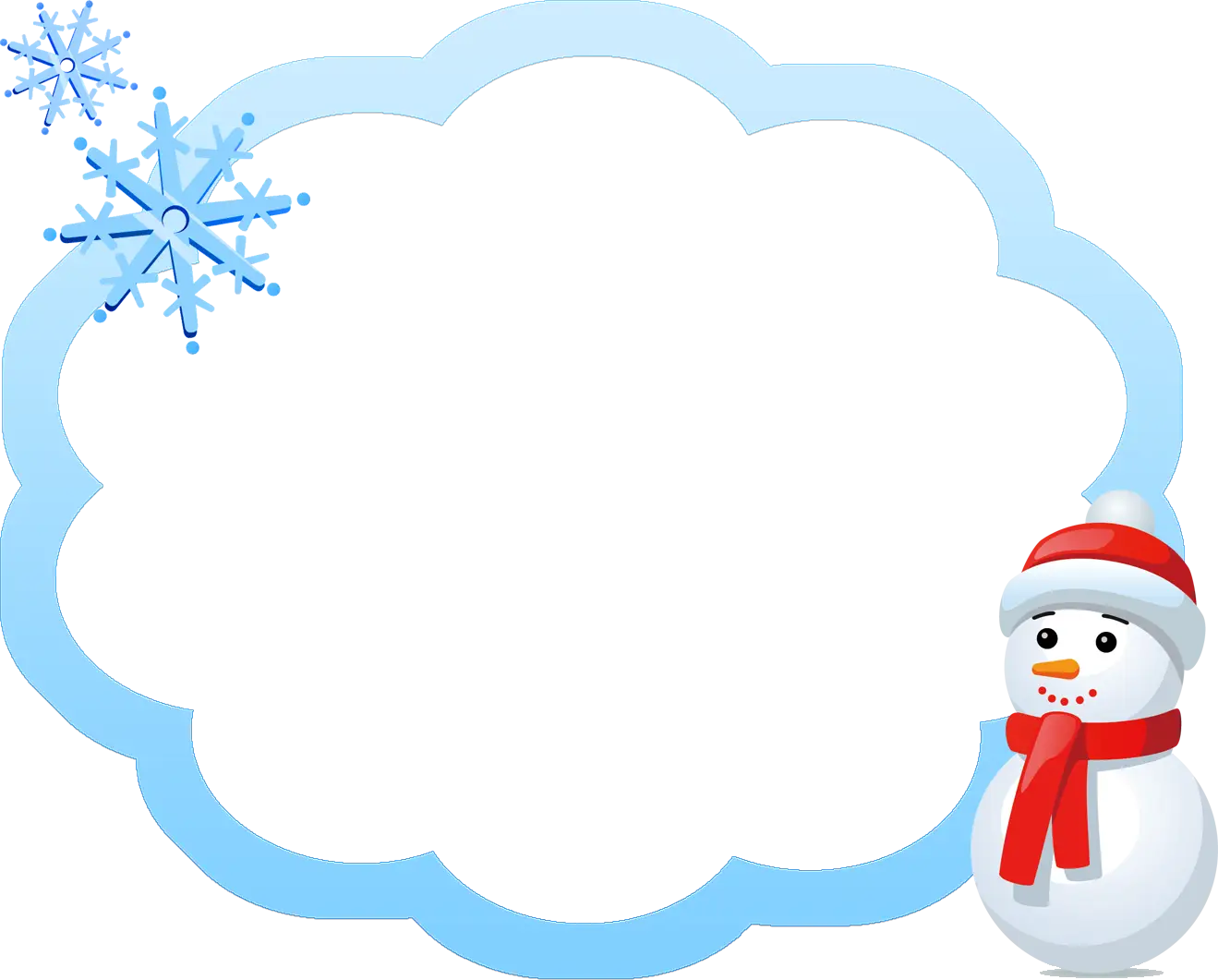 Snowman with Scarf and Snowflakes