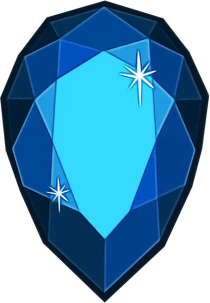 Blue Gem Illustration with Sparkles