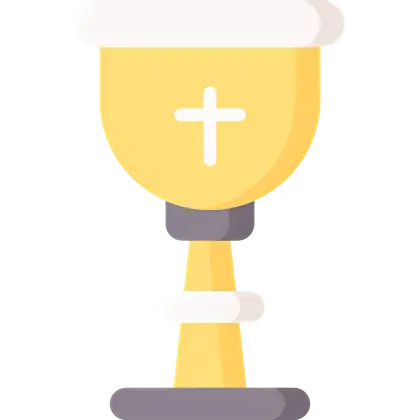 Golden Chalice with Cross Symbol