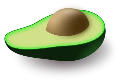 Half Sliced Avocado Showing the Pit