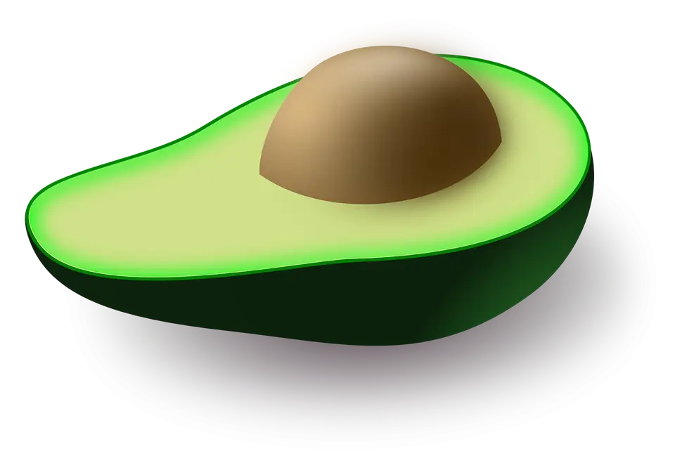 Half Sliced Avocado Showing the Pit