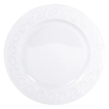 Round Decorative Plastic Plate with Embossed Texture