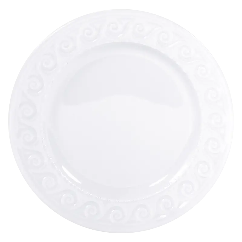 Round Decorative Plastic Plate with Embossed Texture