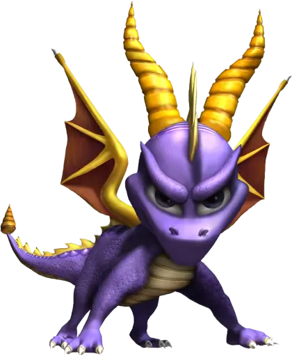 Purple Dragon Cartoon Character with Wings and Horns