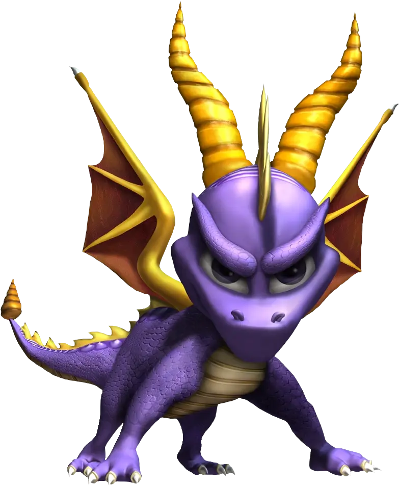 Purple Dragon Cartoon Character with Wings and Horns