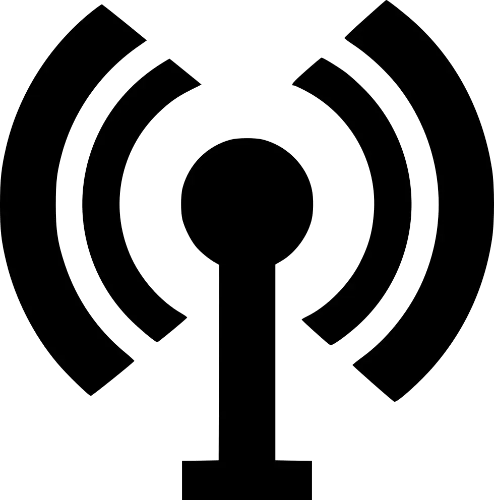Black Wireless Signal Tower Icon