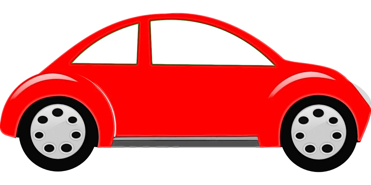 Red Cartoon Car Illustration