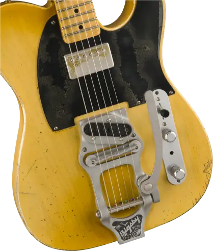 Yellow Vintage Electric Guitar Illustration
