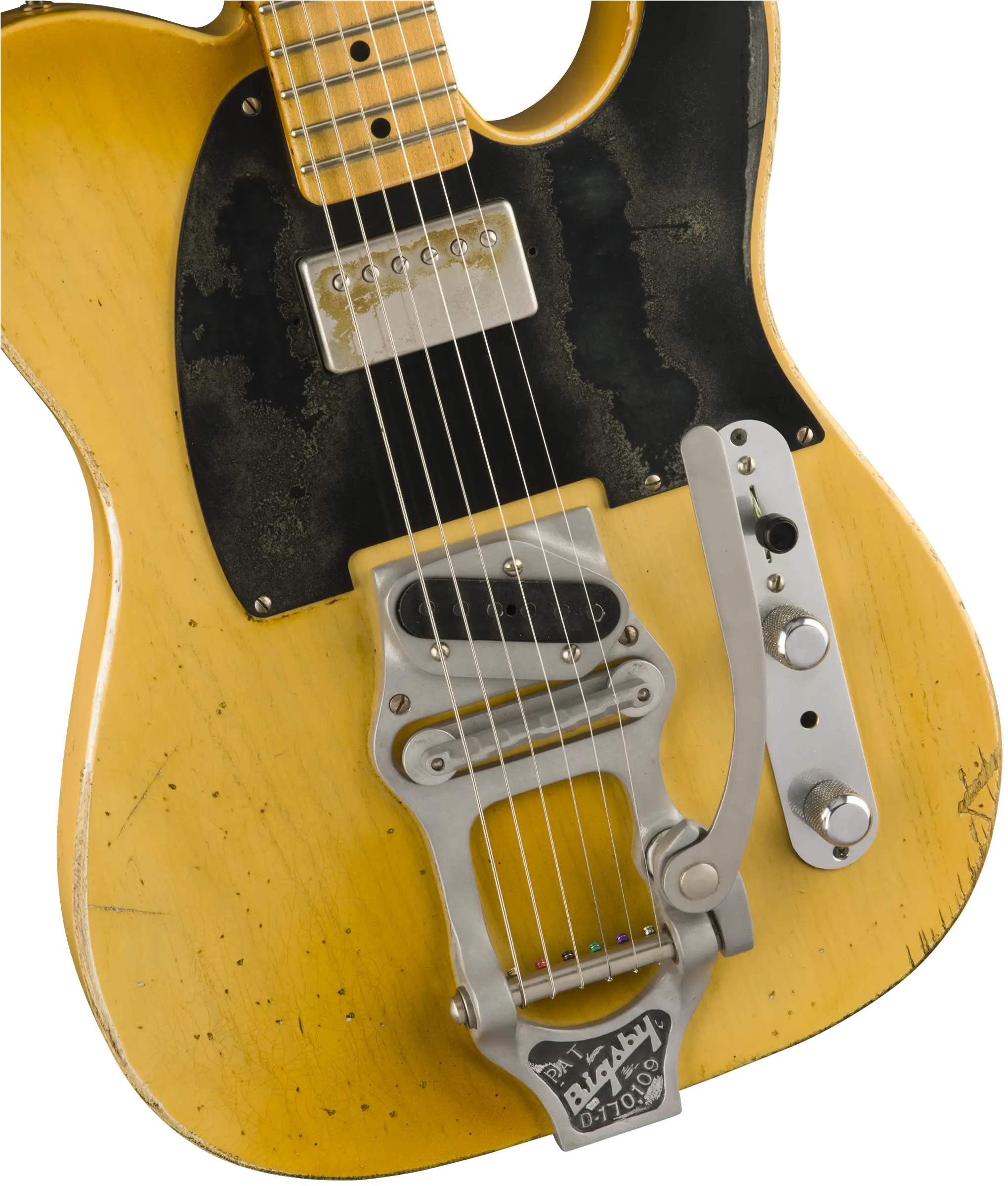 Yellow Vintage Electric Guitar Illustration