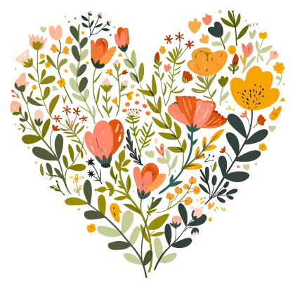 Heart-Shaped Floral Arrangement Artwork