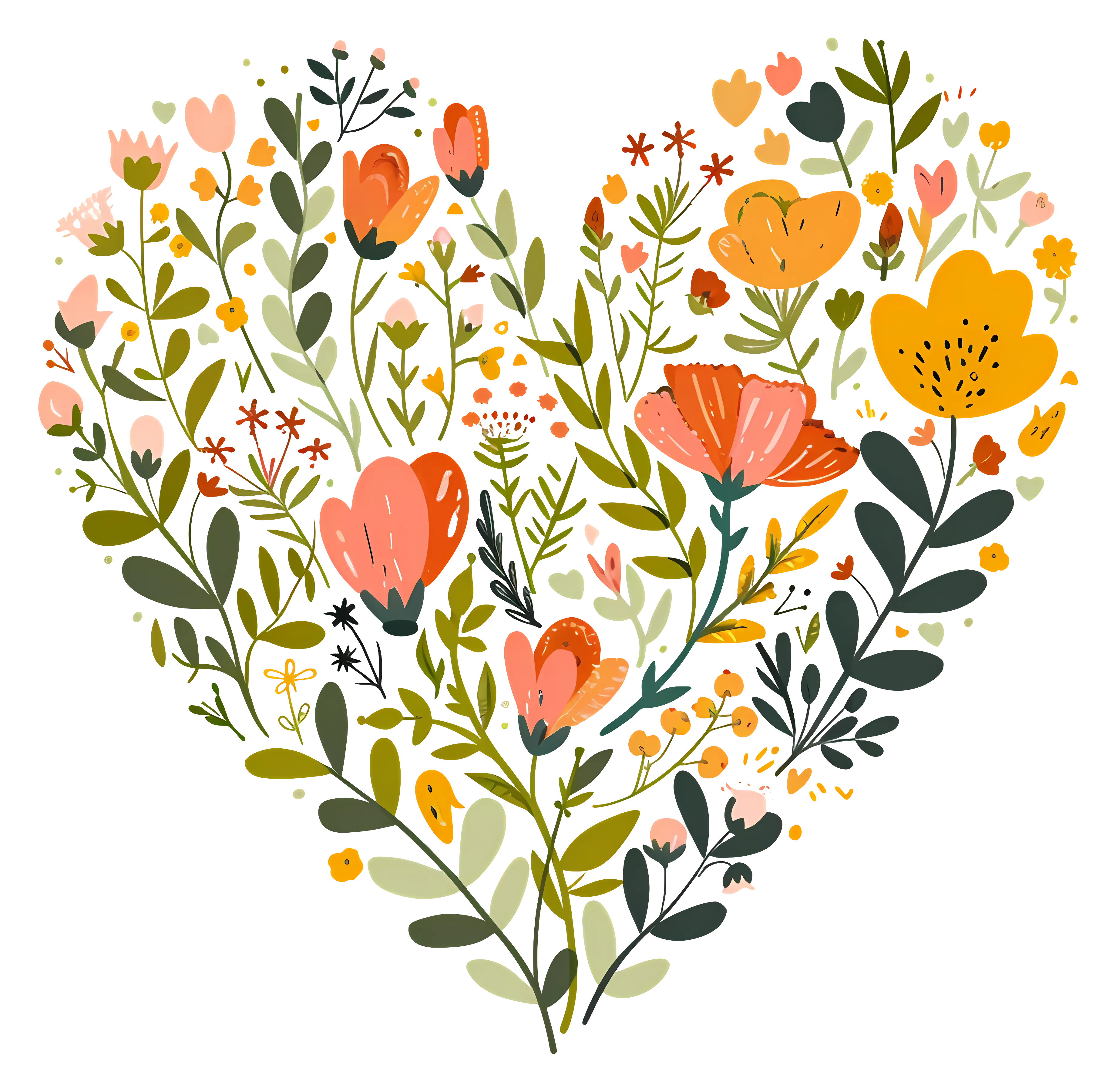 Heart-Shaped Floral Arrangement Artwork