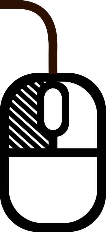 Simple Black and White Computer Mouse Graphic