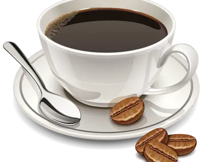 Cup of Black Coffee with Spoon