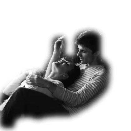 Romantic Couple in Black and White