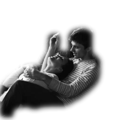 Romantic Couple in Black and White