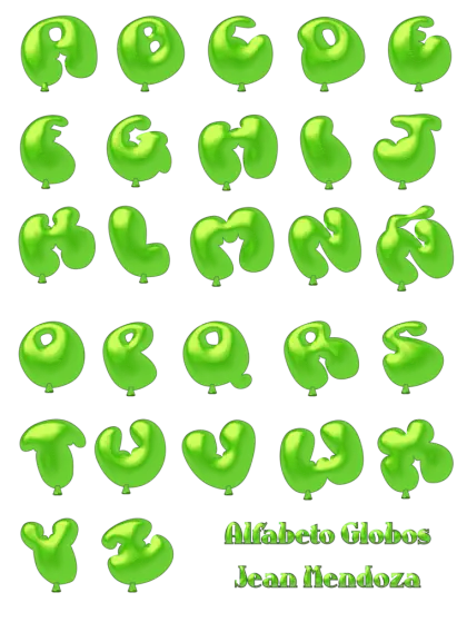 Green Balloon Alphabet Letters