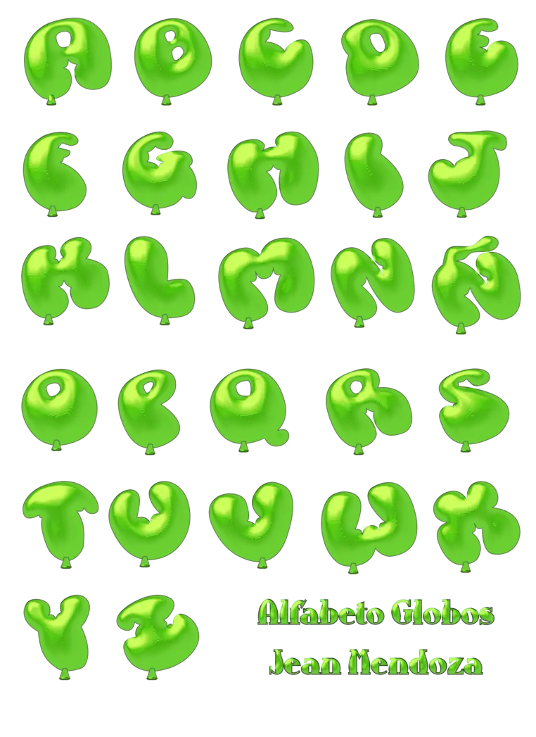 Green Balloon Alphabet Letters
