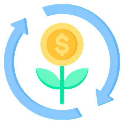 Money Flower with Growth Arrows