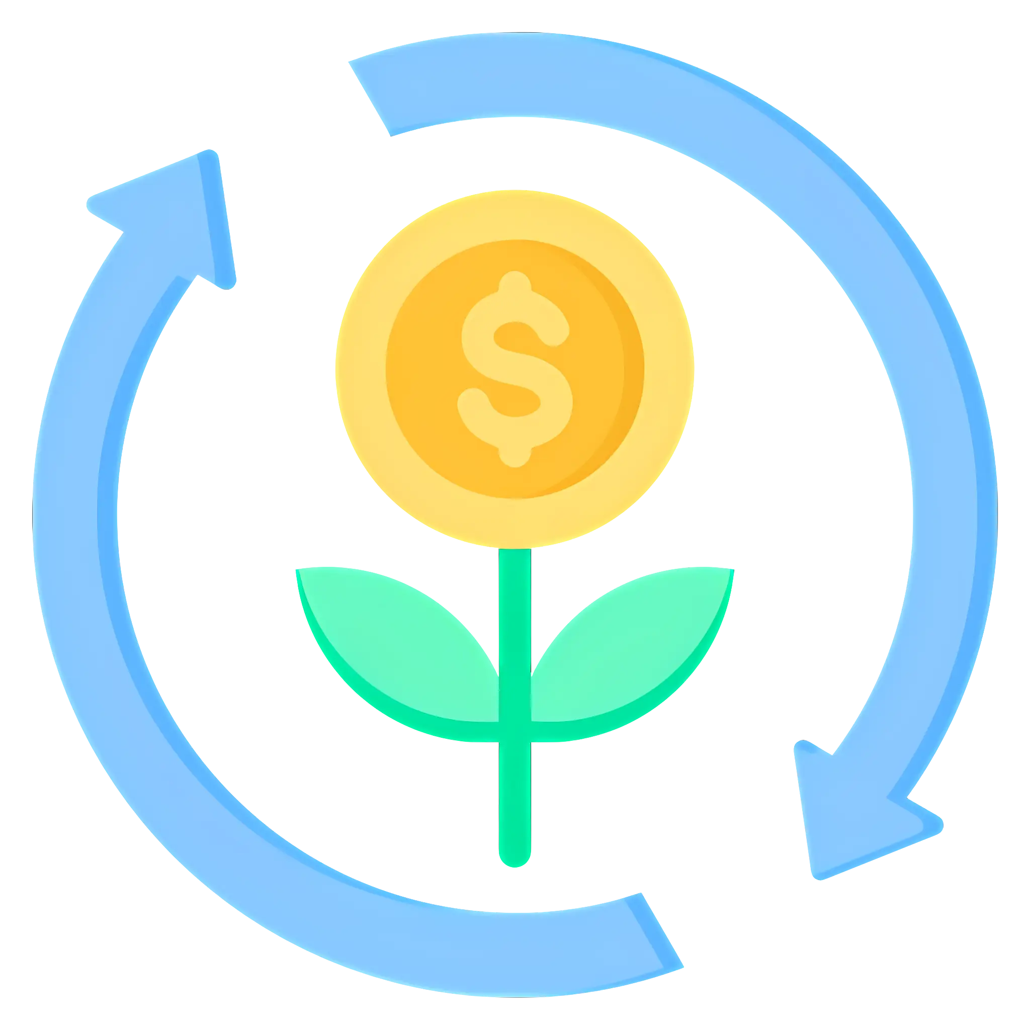 Money Flower with Growth Arrows