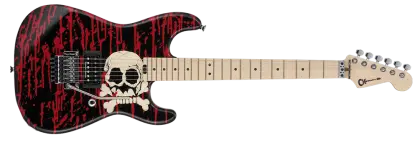 Red Electric Guitar with Skull Design