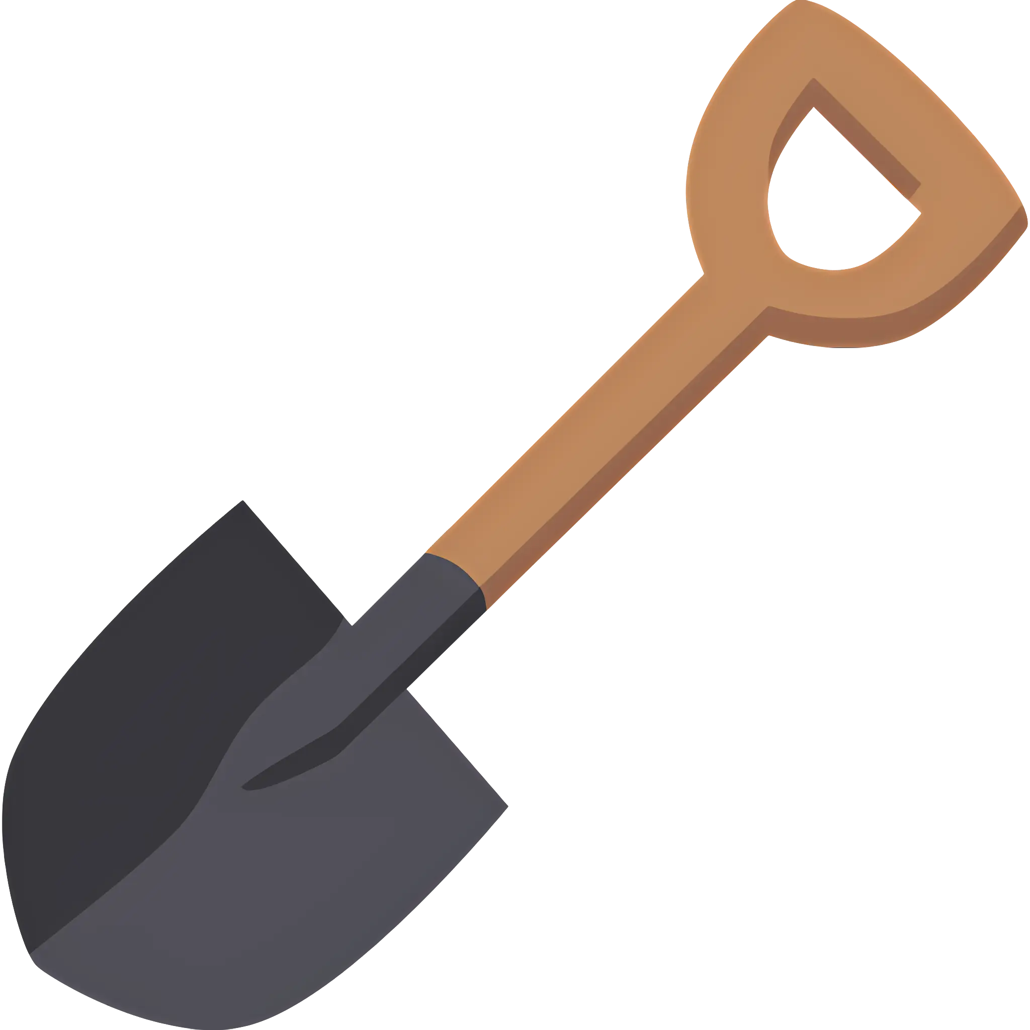 Black Shovel with Wooden Handle