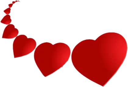 Flowing Line of Red Hearts for Valentine&#039;s Day