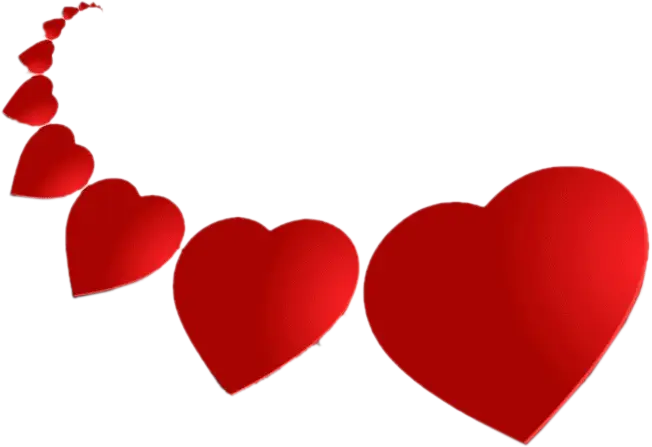 Flowing Line of Red Hearts for Valentine's Day