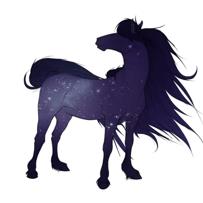 Starry Night Horse Illustration