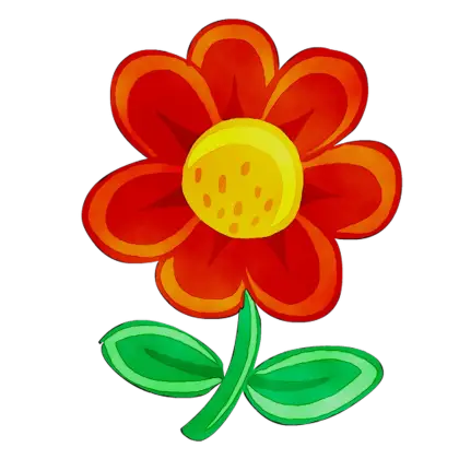 Red Cartoon Flower Illustration