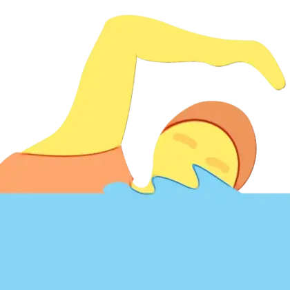 Cartoon Swimmer in Water