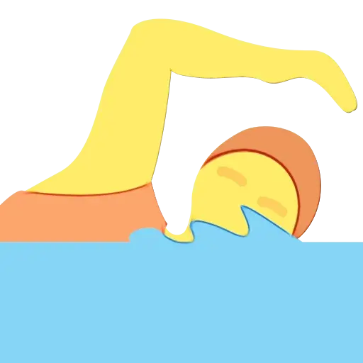 Cartoon Swimmer in Water