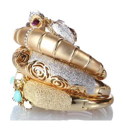 Stack of Gold and Silver Jewelry