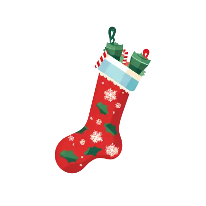 Christmas Stocking Filled with Gifts