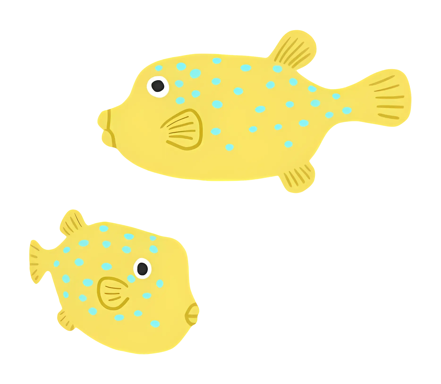 Pair of Yellow Spotted Fishes