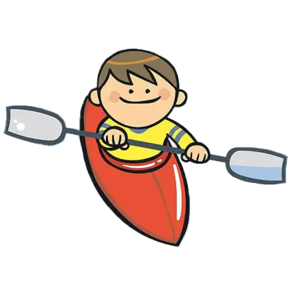 Cartoon Kayaker with Paddle