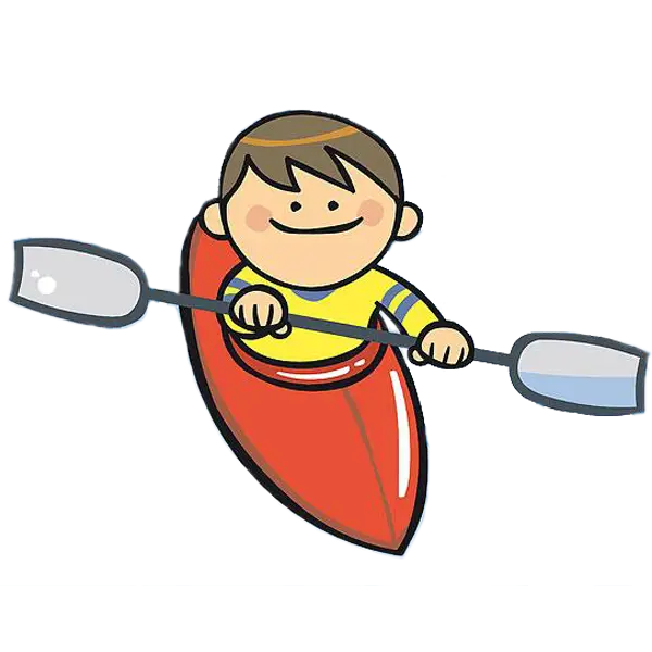 Cartoon Kayaker with Paddle