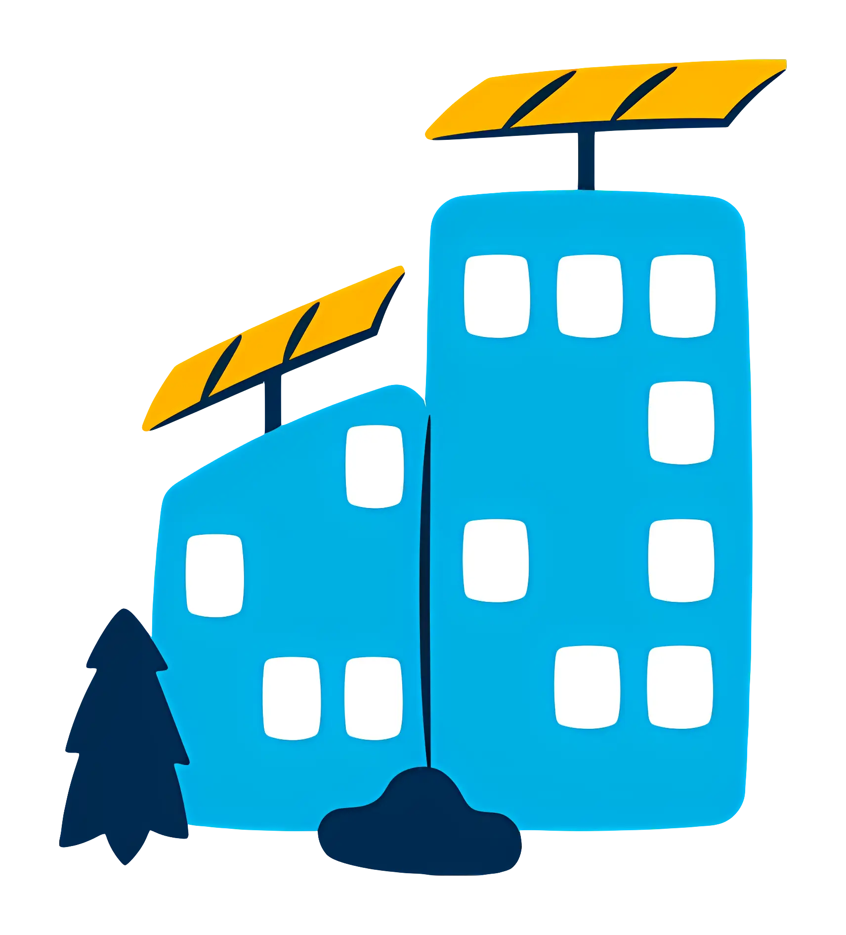 Eco-friendly Buildings with Solar Panels