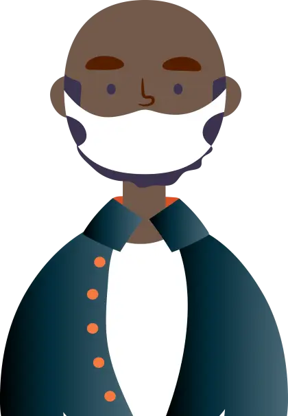 Illustration of Person Wearing a Mask