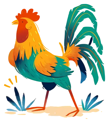 Vibrant Rooster with Colorful Feathers