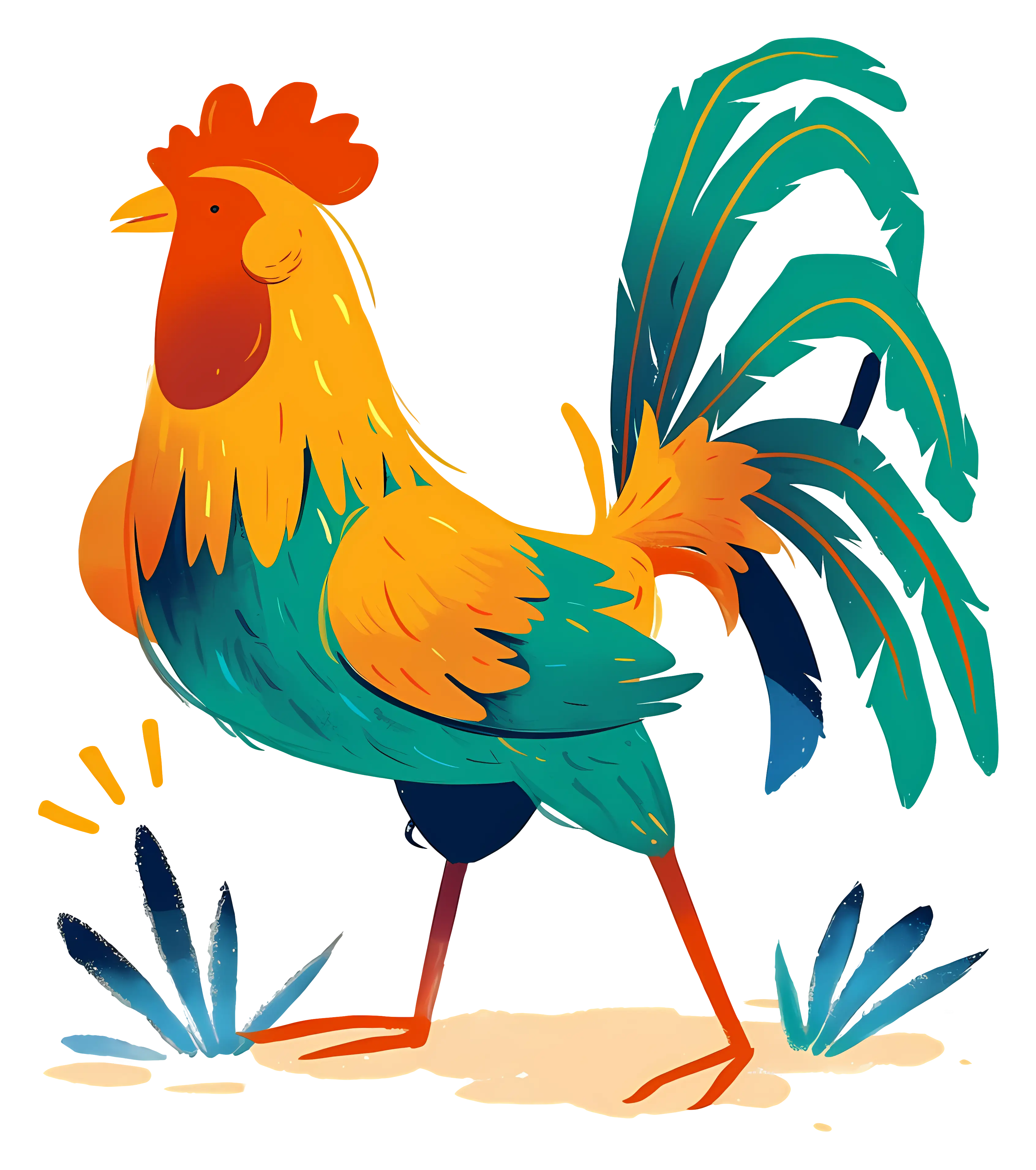 Vibrant Rooster with Colorful Feathers