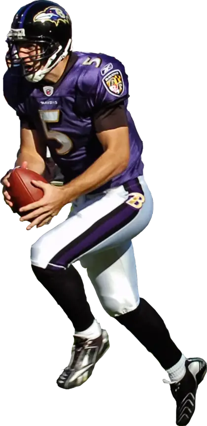 Football Player in Action Holding Ball