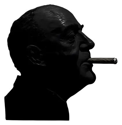 Silhouette of a Man with Cigar
