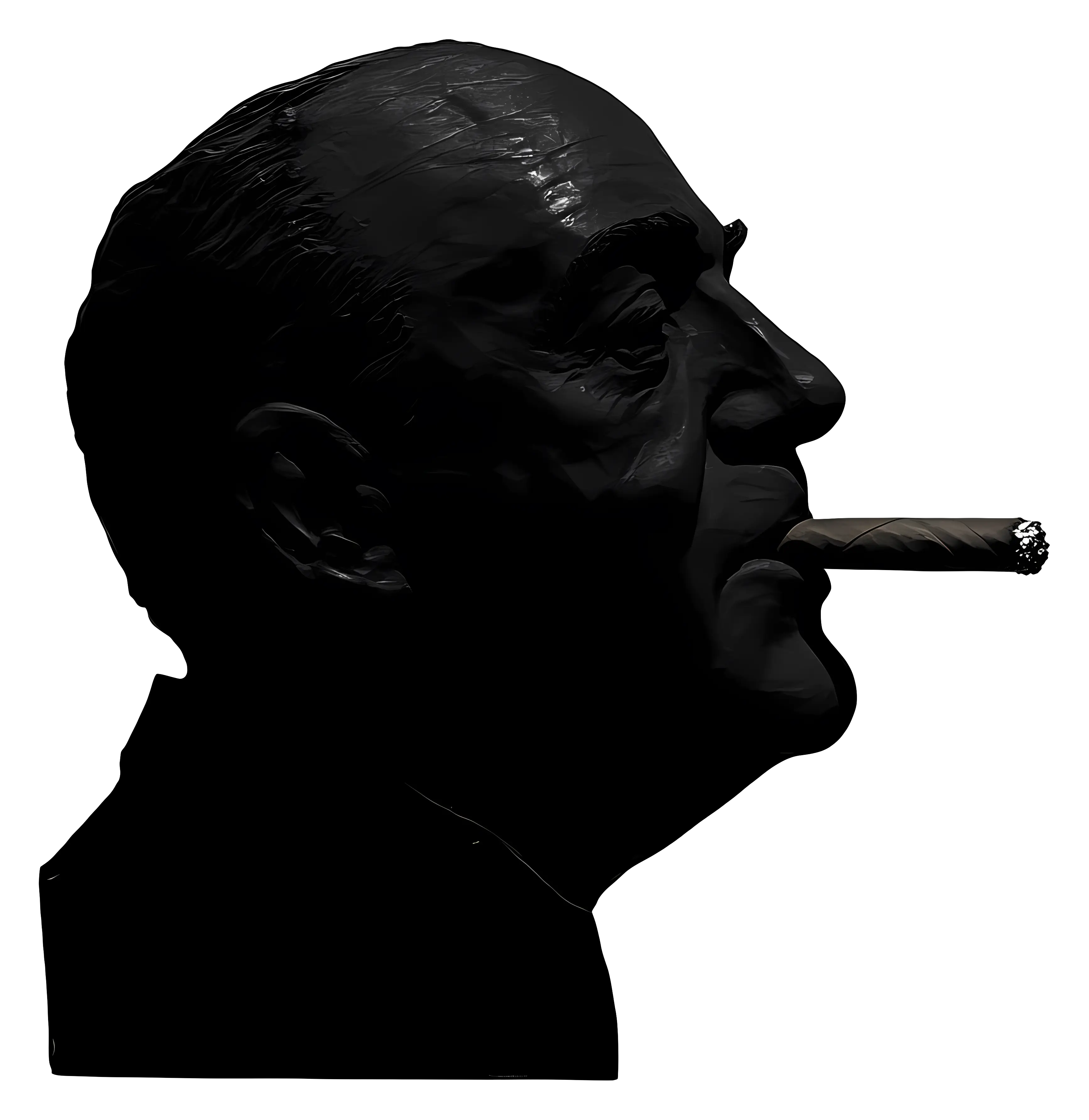 Silhouette of a Man with Cigar